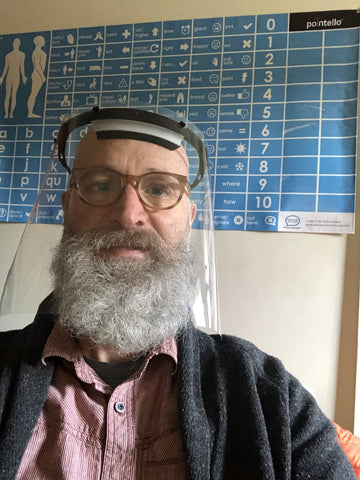 Matt D with 3D printed face shield