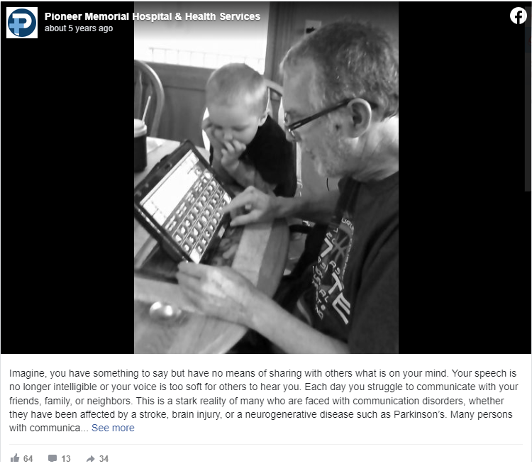 Gary with his zuvo speech device